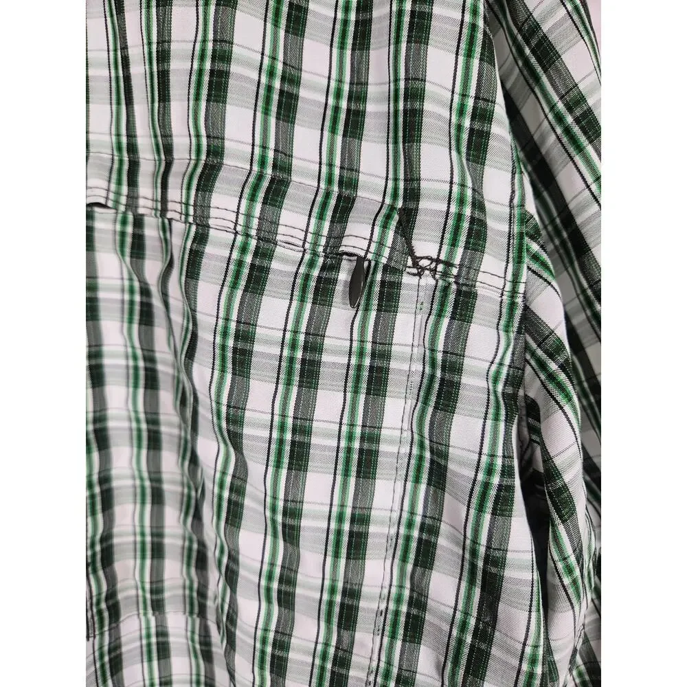 The North Face Men's XL‎ Button Down Shirt Green Black White Plaid